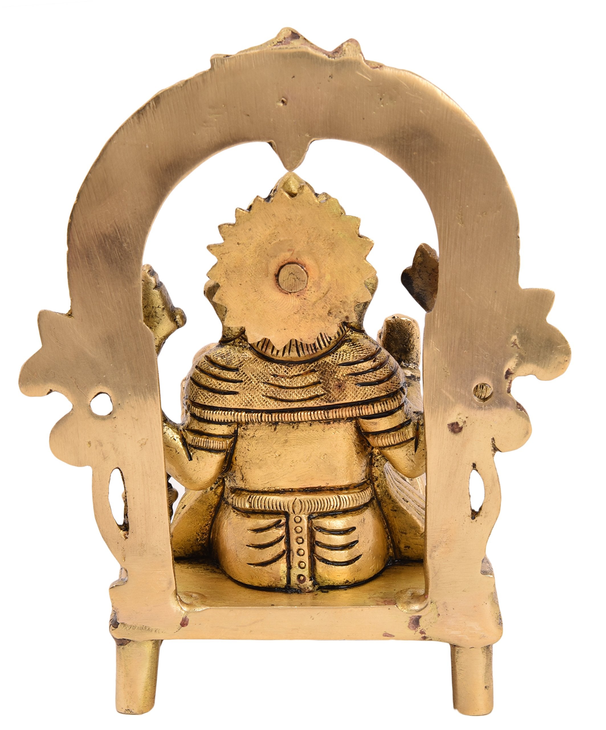 Kalarambh Brass Kaman Ganesha/Ganesh/Ganpati Idol Murti Statue For Home Pooja Puja Mandir Decor Collectible Handicraft Art, Yell